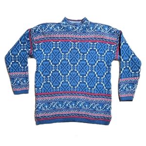 McKain Vintage 90's Tight Knit Turtleneck Sweater w Shoulder Pads Women's M USA